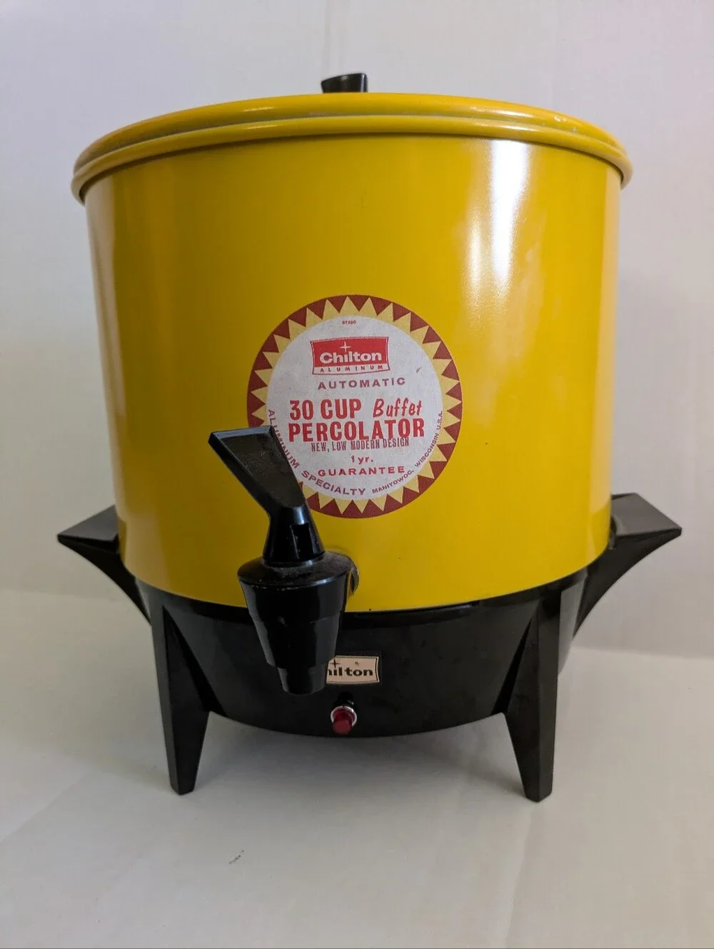 Chilton Yellow 30-Cup Coffee Buffet Percolator.